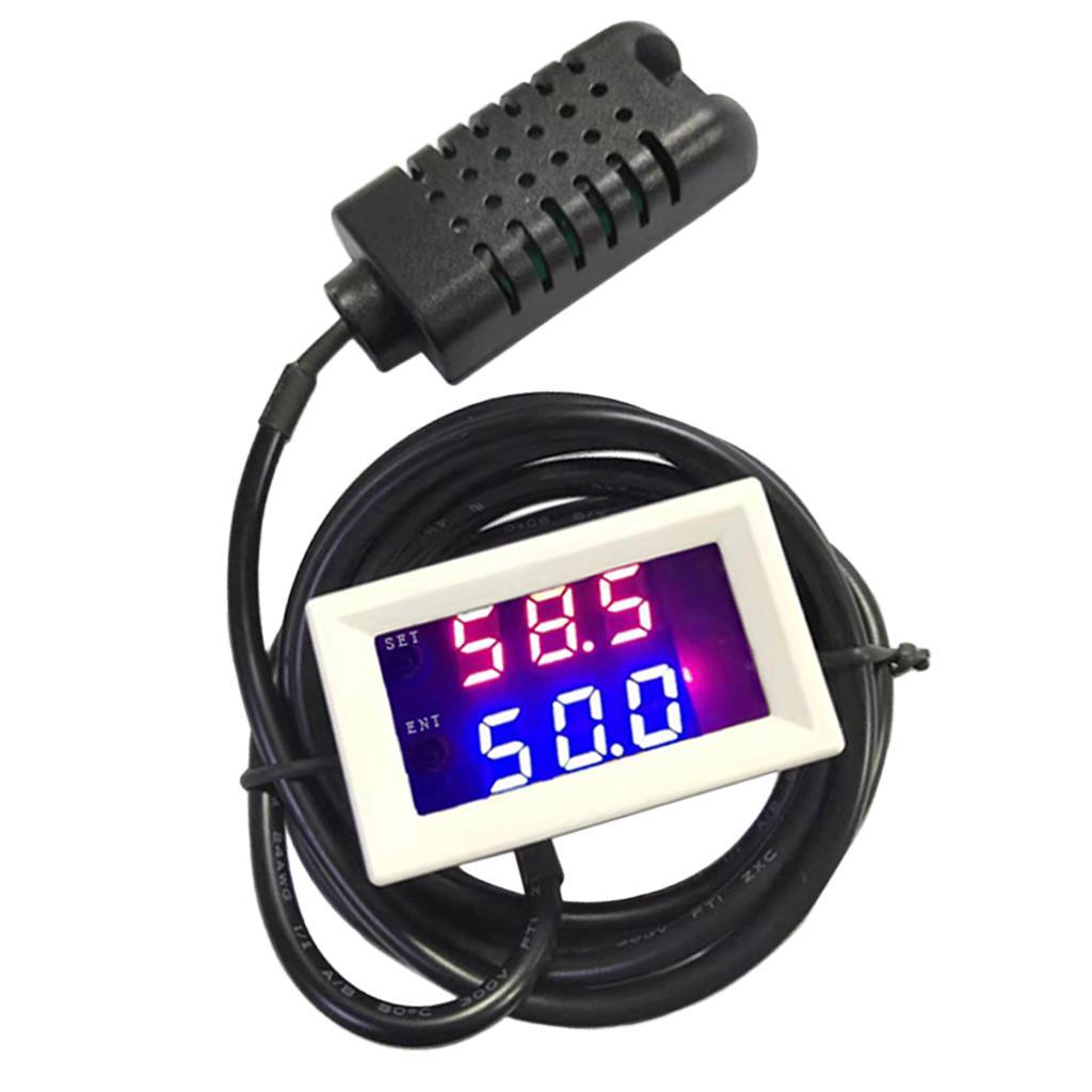 2 Pcs Digital LED Dual Display Humidity Moisture Controller Regulator Switch