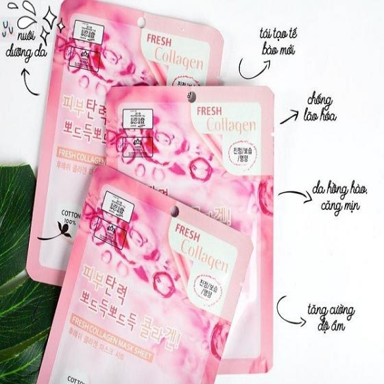 Combo 5 Mặt Nạ Tái Tạo Da Từ Collagen 3w Clinic Fresh Collagen Mask Sheet 23ml x 5