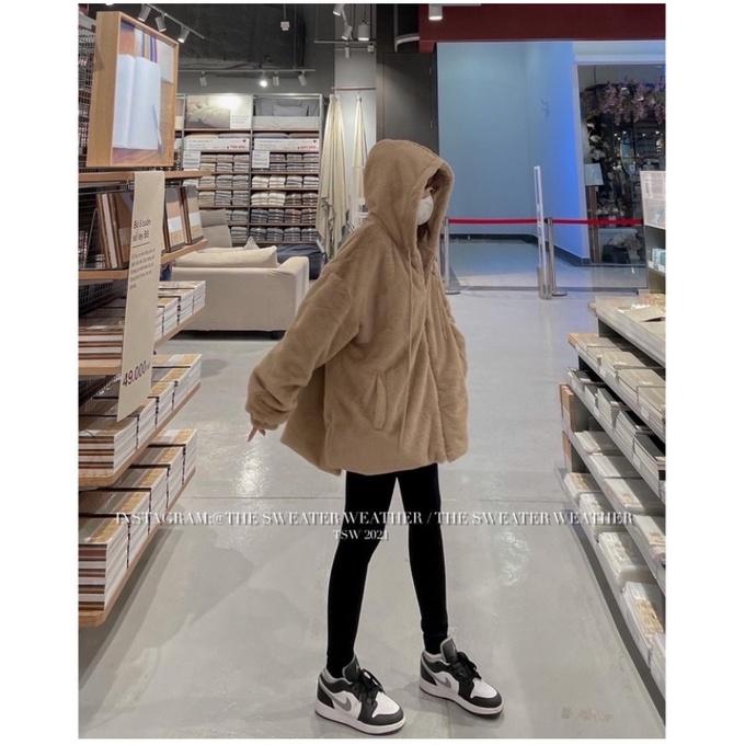 Quần legging nữ đen cạp cao gen bụng chất dày full túi giấy Mu ji