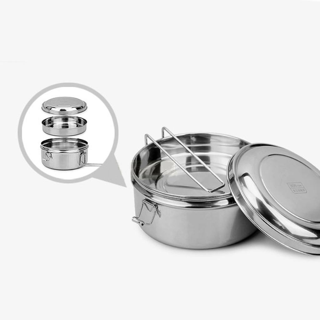2x Stainless Steel Lunch Box Portable Small Fruit Container Travel Camping