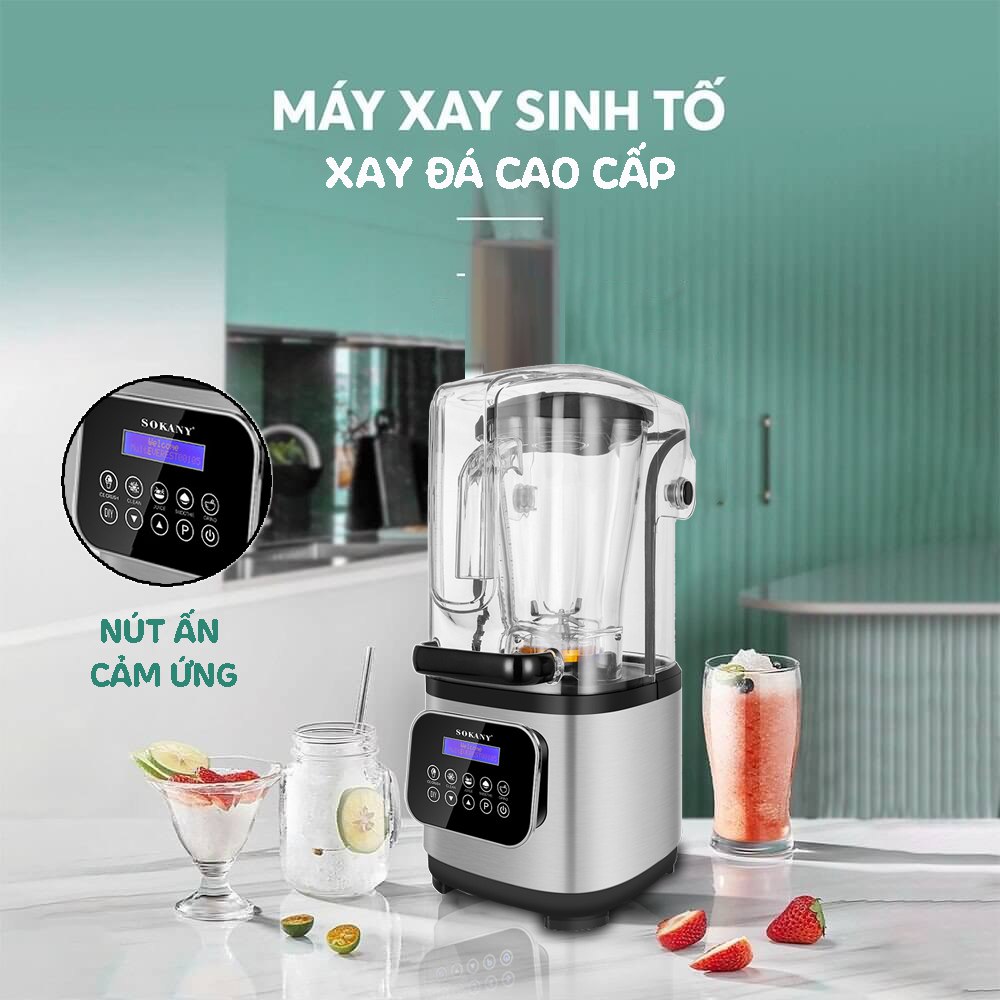 Máy xay sinh tố công nghiệp đa năng SOKANY SK03024 xay đá và các loại hạt cực nhanh công suất cao 8000W - HÀNG CHÍNH HÃNG - DELIYA