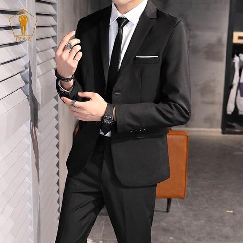 Bộ Vest Đen Trắng Nam TRAZ, có bụng hoặc cao tăng 1 đến 2 size