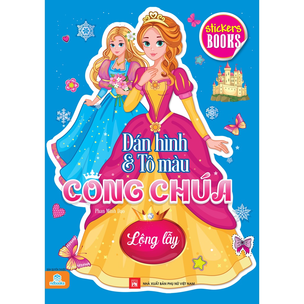 Sách ND - Combo 4 quyển - Dán hình và tô màu Công Chúa