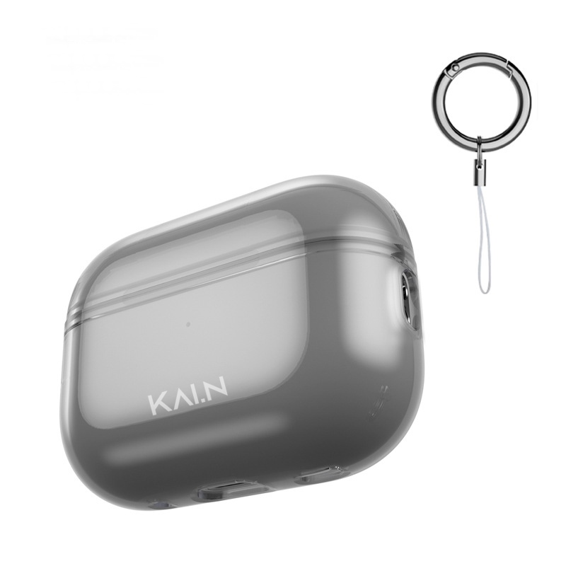 Case Ốp Cho Airpods Pro 2 2022 Kai.n Ultra Clear Trong Suốt Kèm Móc Treo Hàng Chính Hãng - Smoke