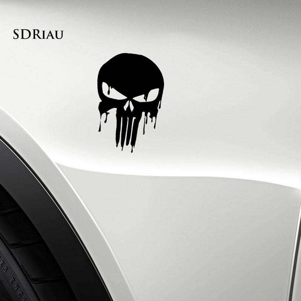 Decal dán xe hơi hình đầu sọ kinh dị