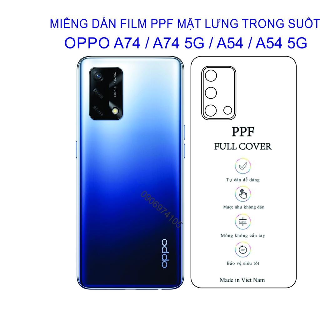 Dán PPF trông suốt dành cho OPPO A74 / A74 5G / A54 / A54 5G, Bảo vệ mặt lưng điện thoại tránh qua đập, tránh trầy xước