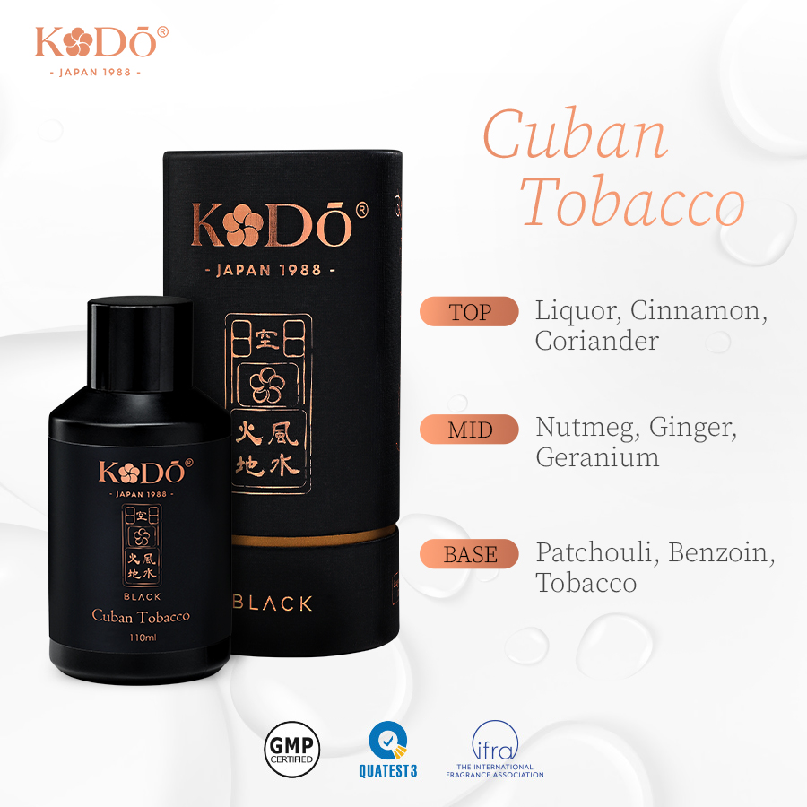 KODO - Cuban Tobacco - Tinh Dầu Nước Hoa Thơm Phòng Nguyên Chất – Black Collection - 15ml/110ml/500ml