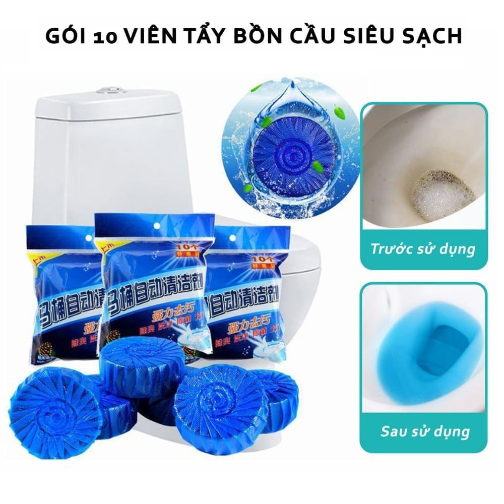 Viên Thả Bồn Cầu Tẩy Sạch Mảng Bám Khử Mùi Hiệu Quả Diệt Vi Khuẩn An Toàn Tiện Lợi