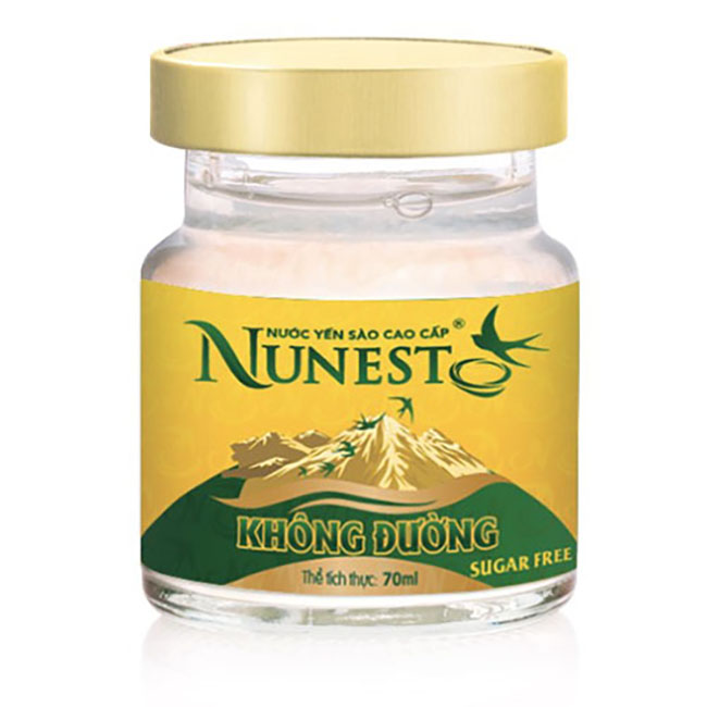 Hộp yến sào cao cấp collagen vitamin K2 không đường Nunest (6 lọ x 70ml)