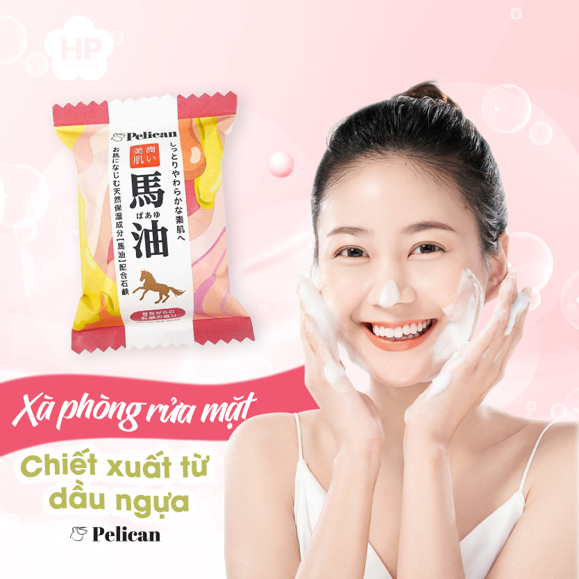 Xà Phòng Rửa Mặt Chiết Xuất Từ Dầu Ngựa PELICAN Family Soap Horse Oil (80G)