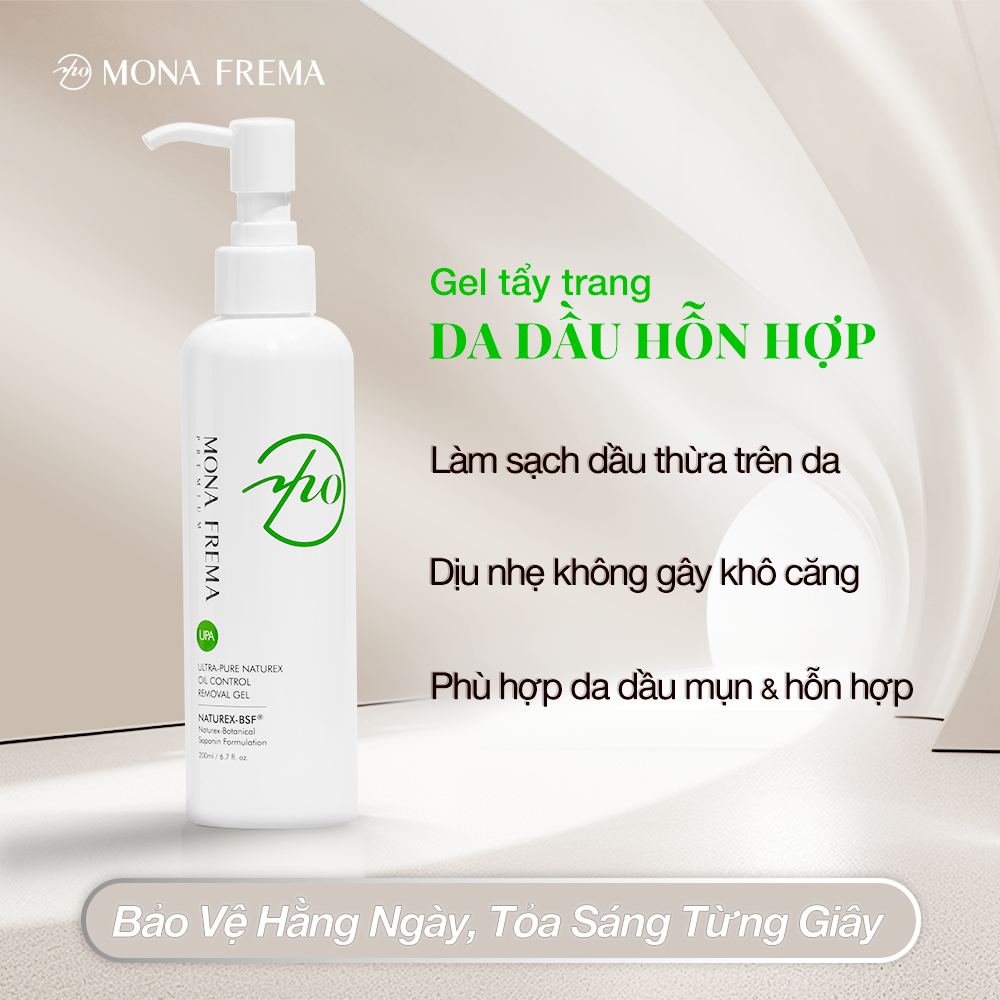 Tẩy Trang Kiểm Soát Dầu Nhờn NATUREX OIL CONTROL REMOVAL GEL MONA FREMA 200ml Chăm Sóc Da Mặt Sau Khi Trang Điểm, Loại Bỏ Bụi Bẩn, Làm Sạch Lỗ Chân Lông, Kiểm Soát Dầu Nhờn, Giữ Ẩm, Ngăn Ngừa Mụn