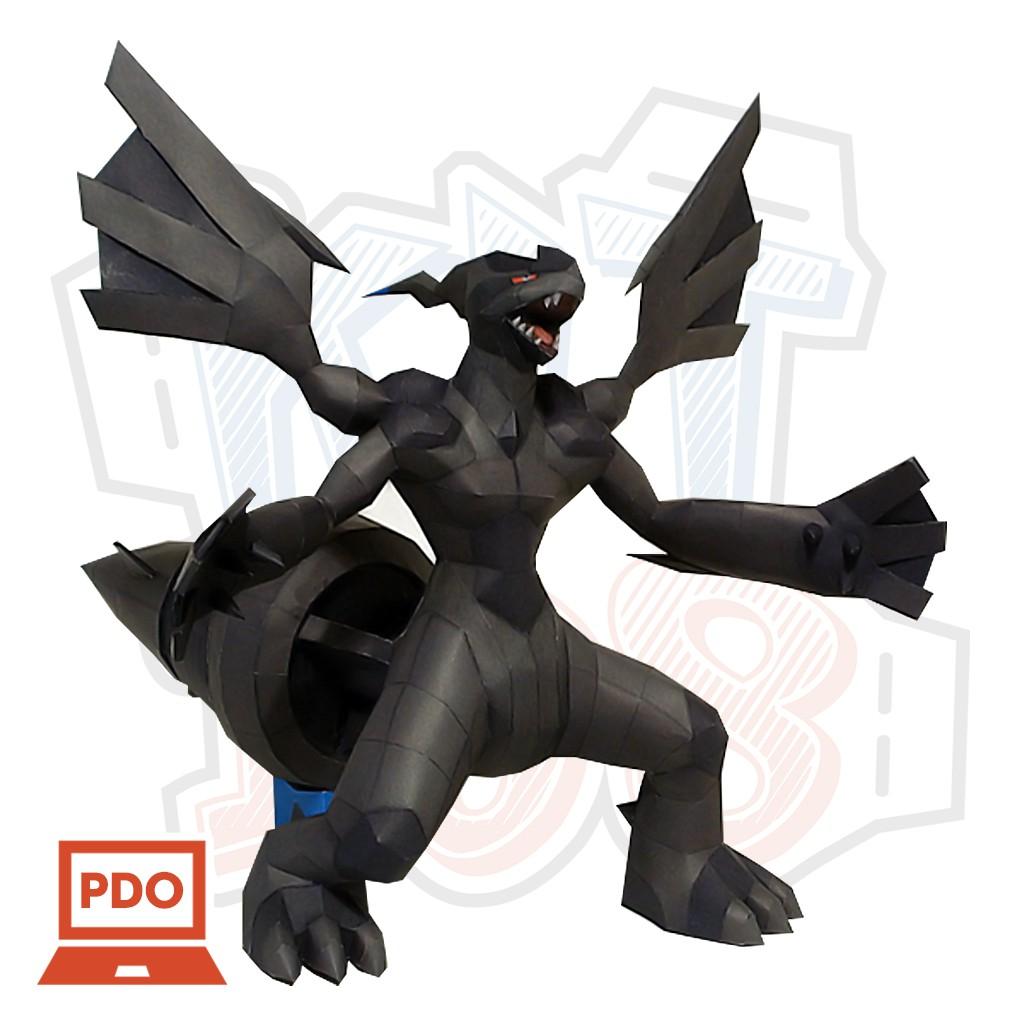 Mô hình giấy Pokemon Zekrom - In mực thường - Giấy ảnh A4 135gsm