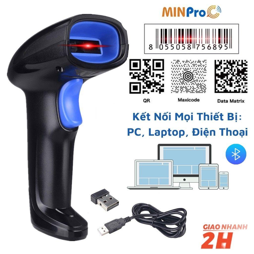 Máy quét mã vạch không dây bluetooth YHD máy bắn mã vạch cầm tay Barcode 1D 2D MINPRO