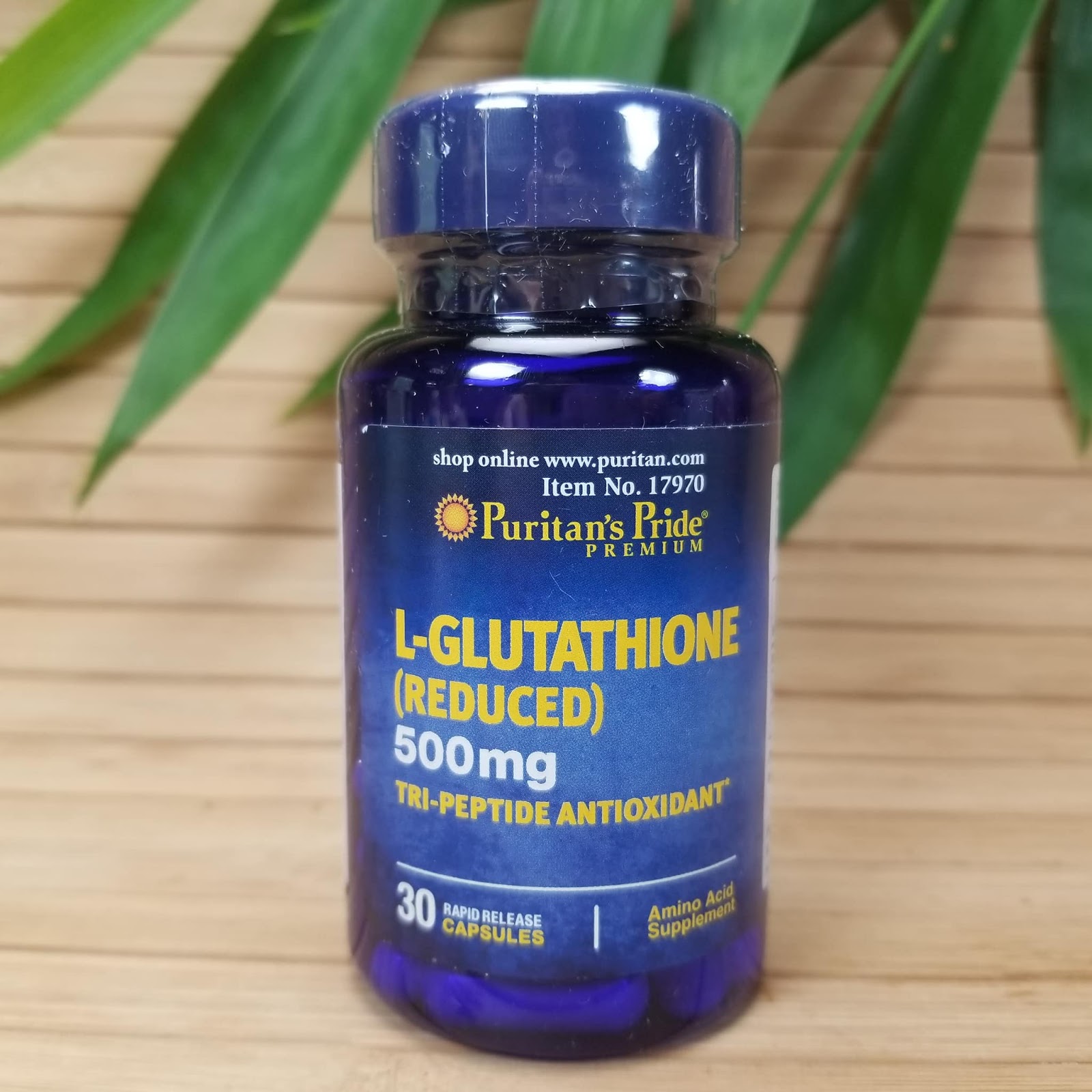 Hỗ trợ trắng da L-Glutathione Puritan’s Pride Premium 500mg Mỹ, Hỗ trợ trắng da, Giảm nám, tàn nhang, Tăng sức đề kháng - Massel Official -30 v/hộp