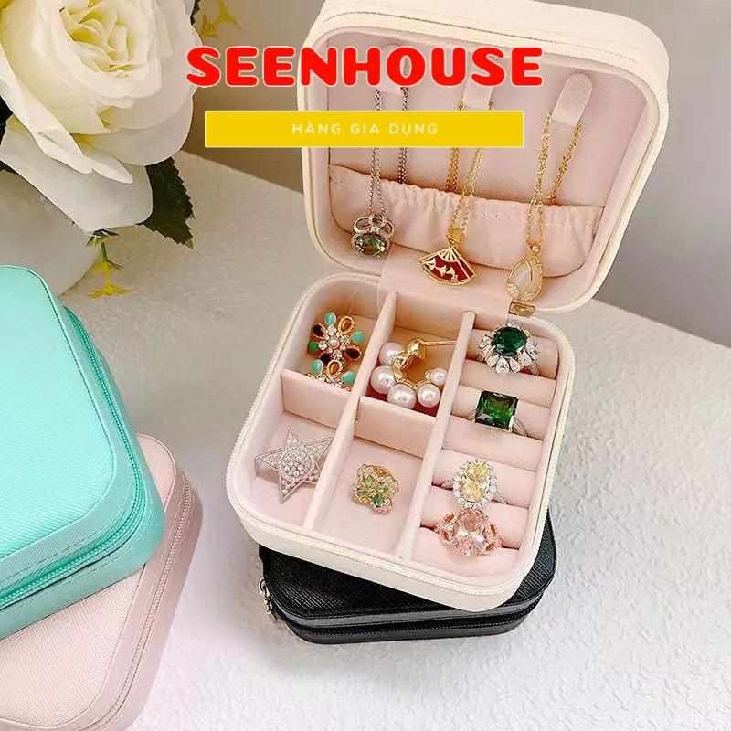 Hộp đựng trang sức mini bằng vải cao cấp