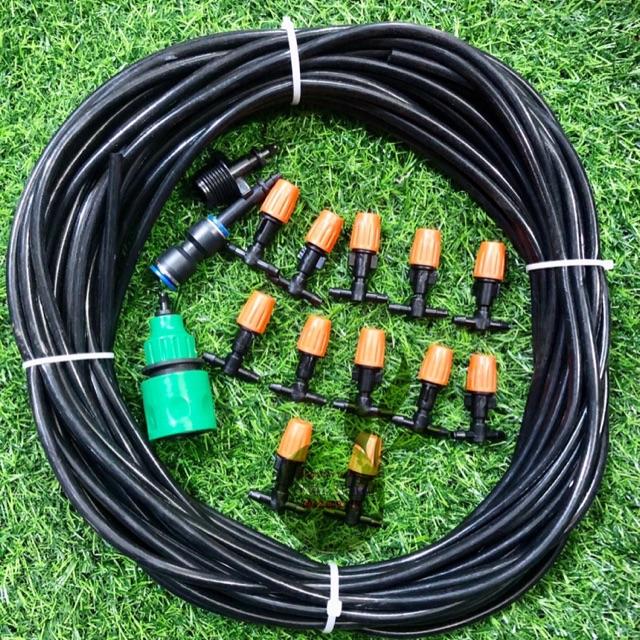 COMBO-BỘ TƯỚI PHUN SƯƠNG 12m NHỰA MÀU CAM