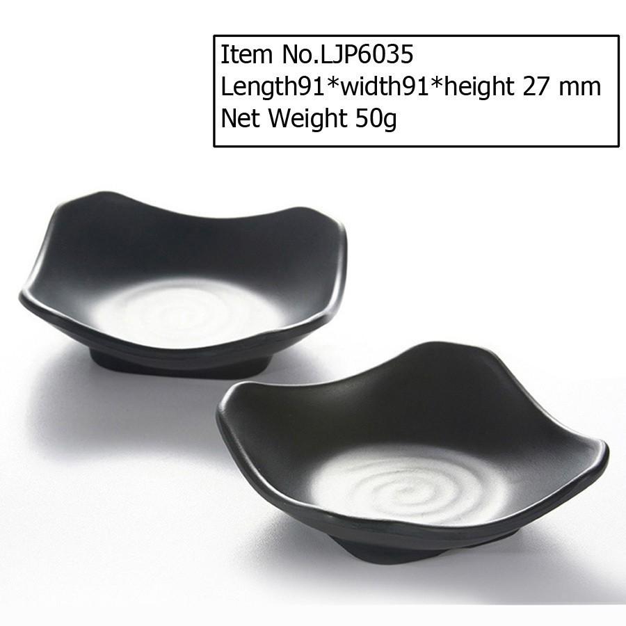 Đĩa Nhựa PhípĐựng Kim Chi, Dĩa Hình Vuông Màu Đen Kiểu Hàn Quốc LJP6045 - Duonghieu6789