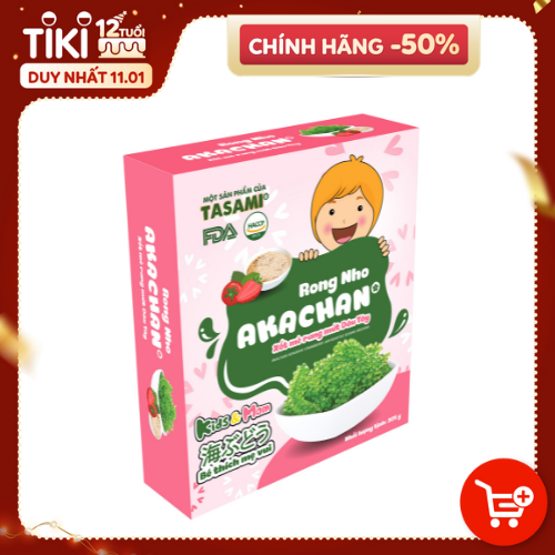 Rong Nho Tách Nước Akachan Dinh Dưỡng Xốt Mè Rang Mứt Dâu Tây Hộp 205g