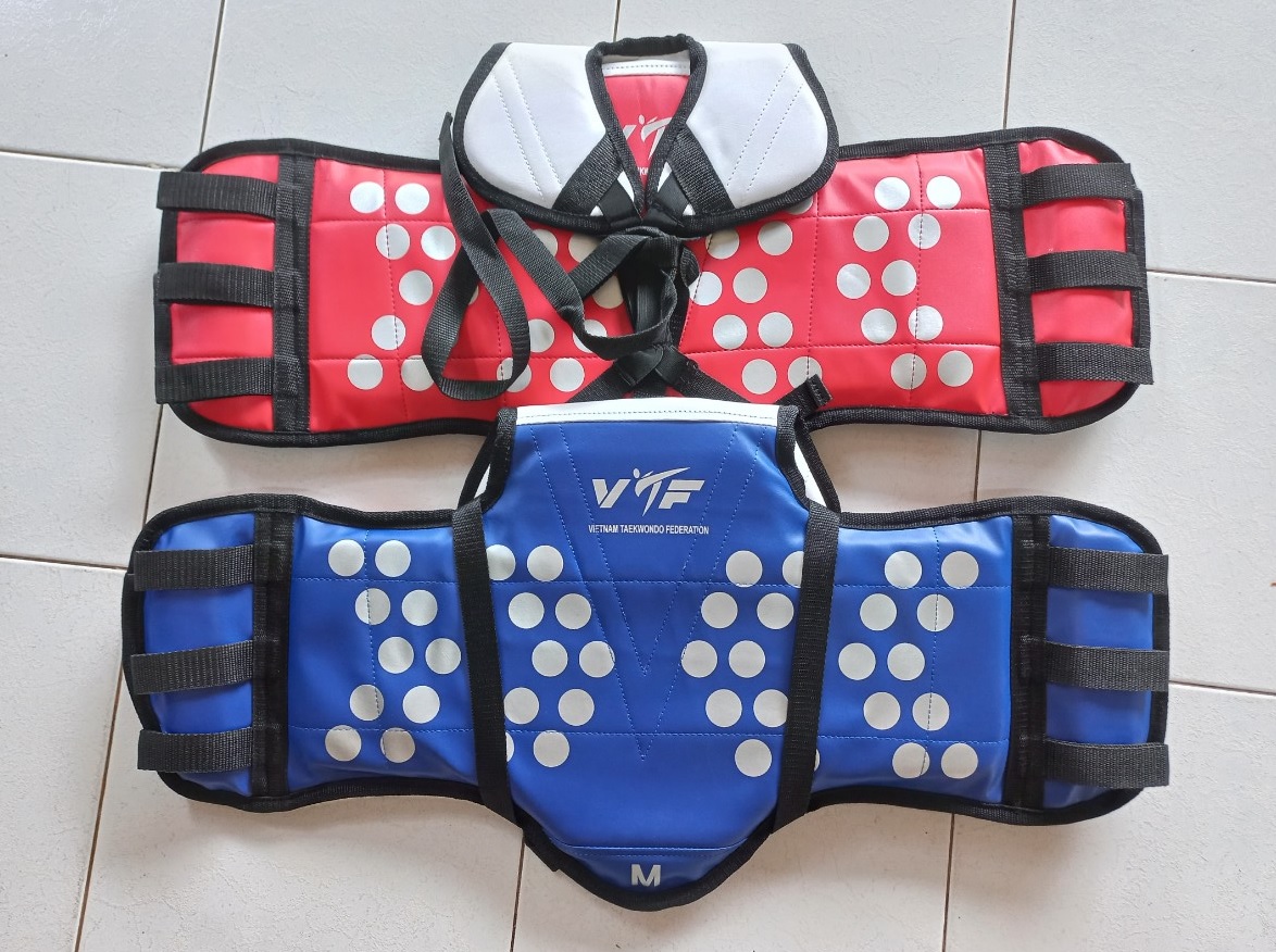 Giáp Taekwondo Chấm Bi 2 Mặt