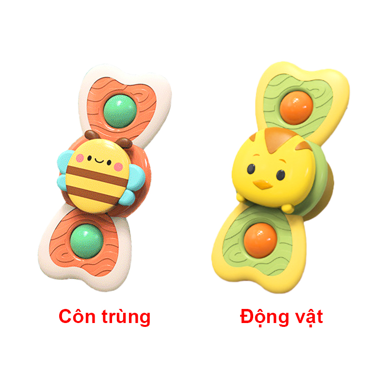 Đồ chơi con quay họa tiết động vật vui nhộn Baby-S, Con quay cho bé nhiều màu sắc đáng yêu – SDC064