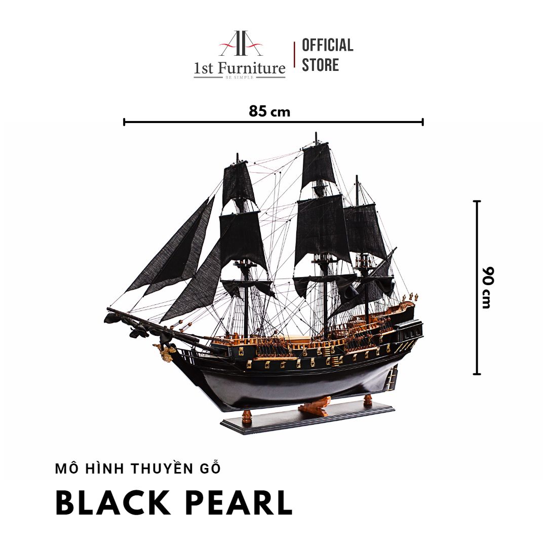 Mô hình Thuyền Cổ BLACK PEARL cao cấp, mô hình gỗ tự nhiên, lắp ráp sẵn, quà tặng sang trọng 1st FURNITURE