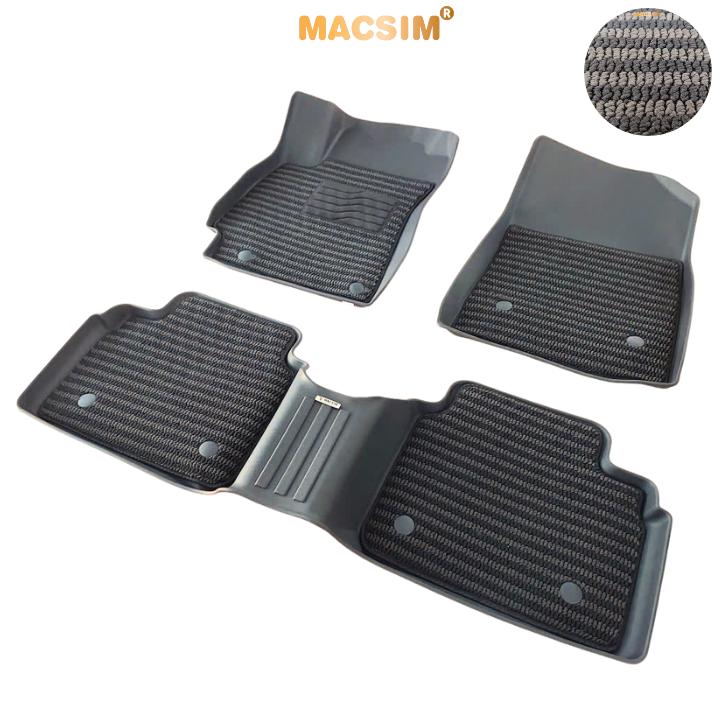 Thảm Lót Sàn 2 Lớp TPE Macsim Elantra 2023+ Chuẩn Form, Bền, Không Mùi (sd3 xám đen ct)