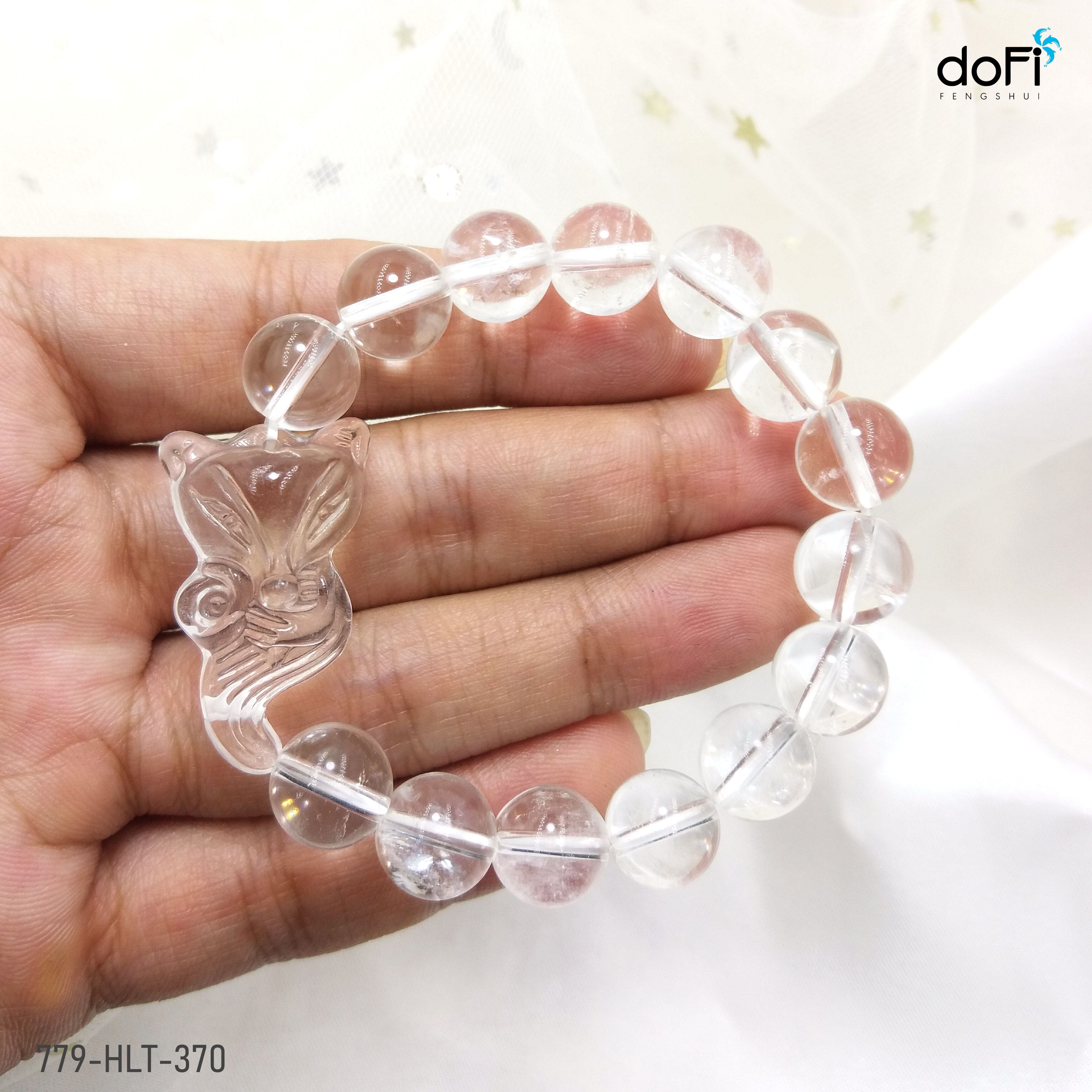 VÒNG HỒ LY ÔM HOA HỒNG - ĐÁ THẠCH ANH TRẮNG