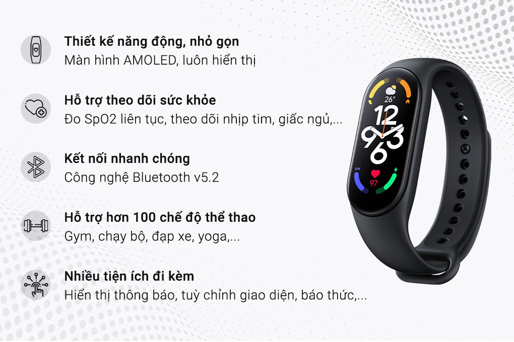 Vòng đeo tay thông minh Xiaomi Smart Band 7 - Bảo hành 12 tháng - Digiworld Phân Phối - Hàng Chính Hãng