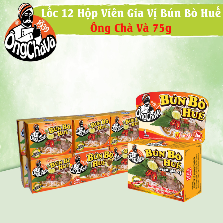 Lốc 12 Hộp Viên Gia Vị Bún Bò Huế Ông Chà Và 75gram
