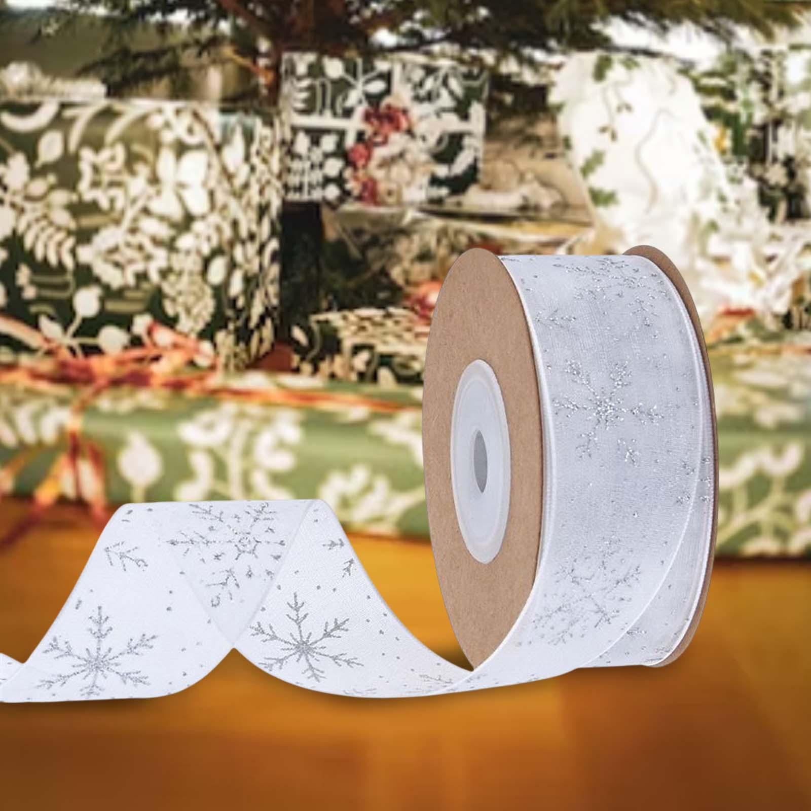 Snowflake Ribbon Christmas DIY Gift Wrapping for Wreath Valentines Day