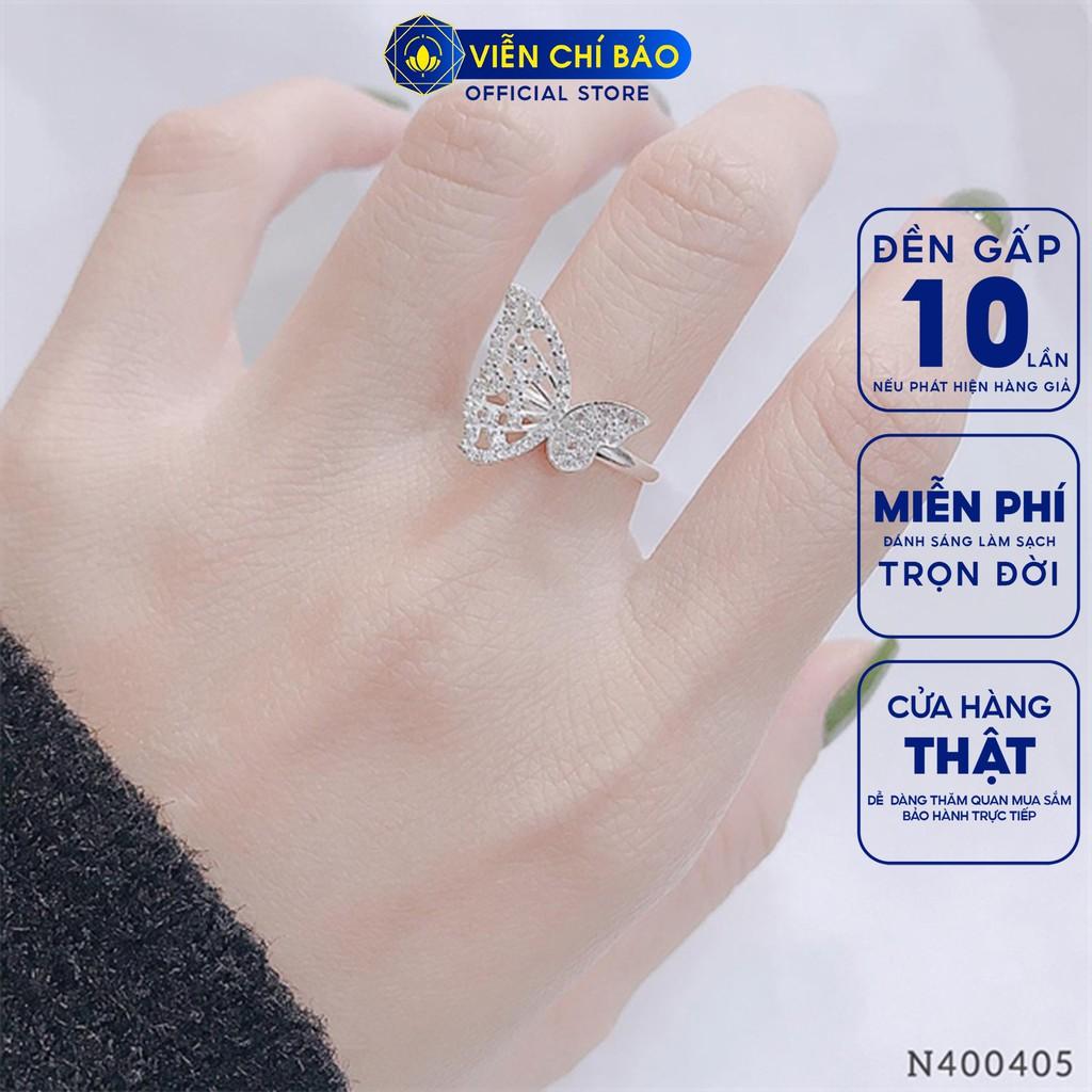 Nhẫn bạc nữ hình cánh bướm chất liệu S925 thời trang phụ kiện trang sức nữ thương hiệu Viễn Chí Bảo N400405