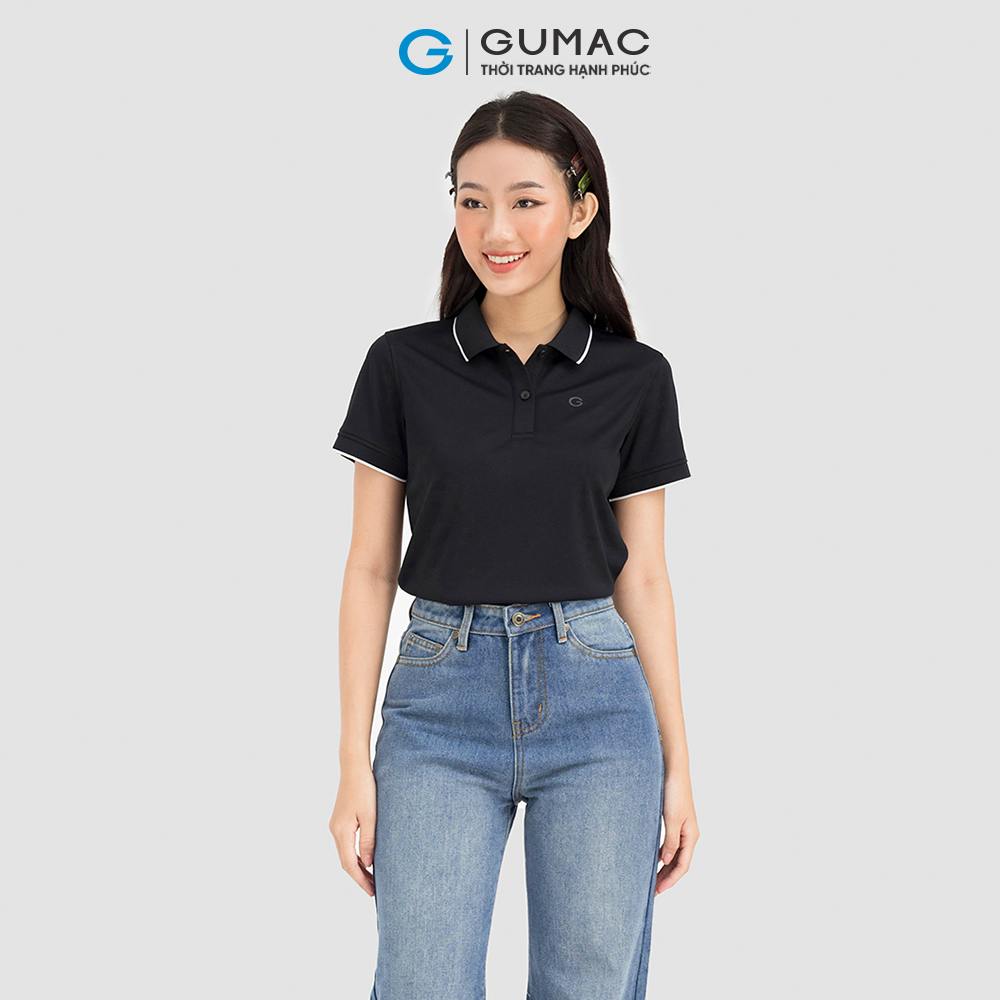 Áo polo nữ GUMAC ATC08006 fit eo bo viền
