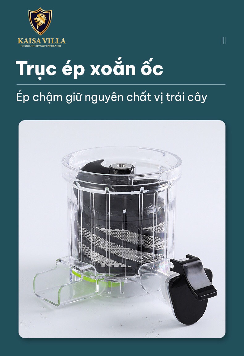 Máy Ép Chậm Cầm Tay KAISA VILLA KV-ZS166 Thương Hiệu Thụy Sỹ Công Suất 135W - Hàng Chính Hãng