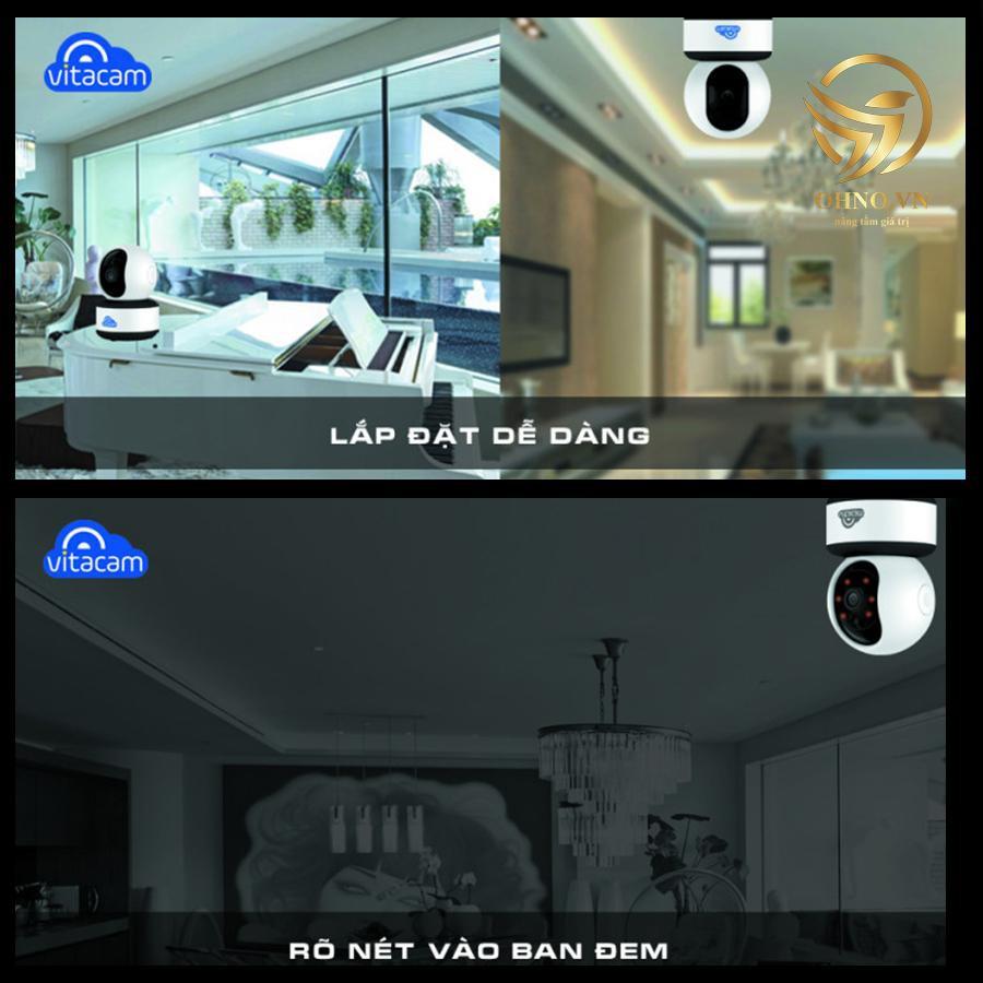 Camera IP Wifi ngoài trời Vitacam C1080  trong nhà chống trộm 2.0 MPX hàng chính hãng