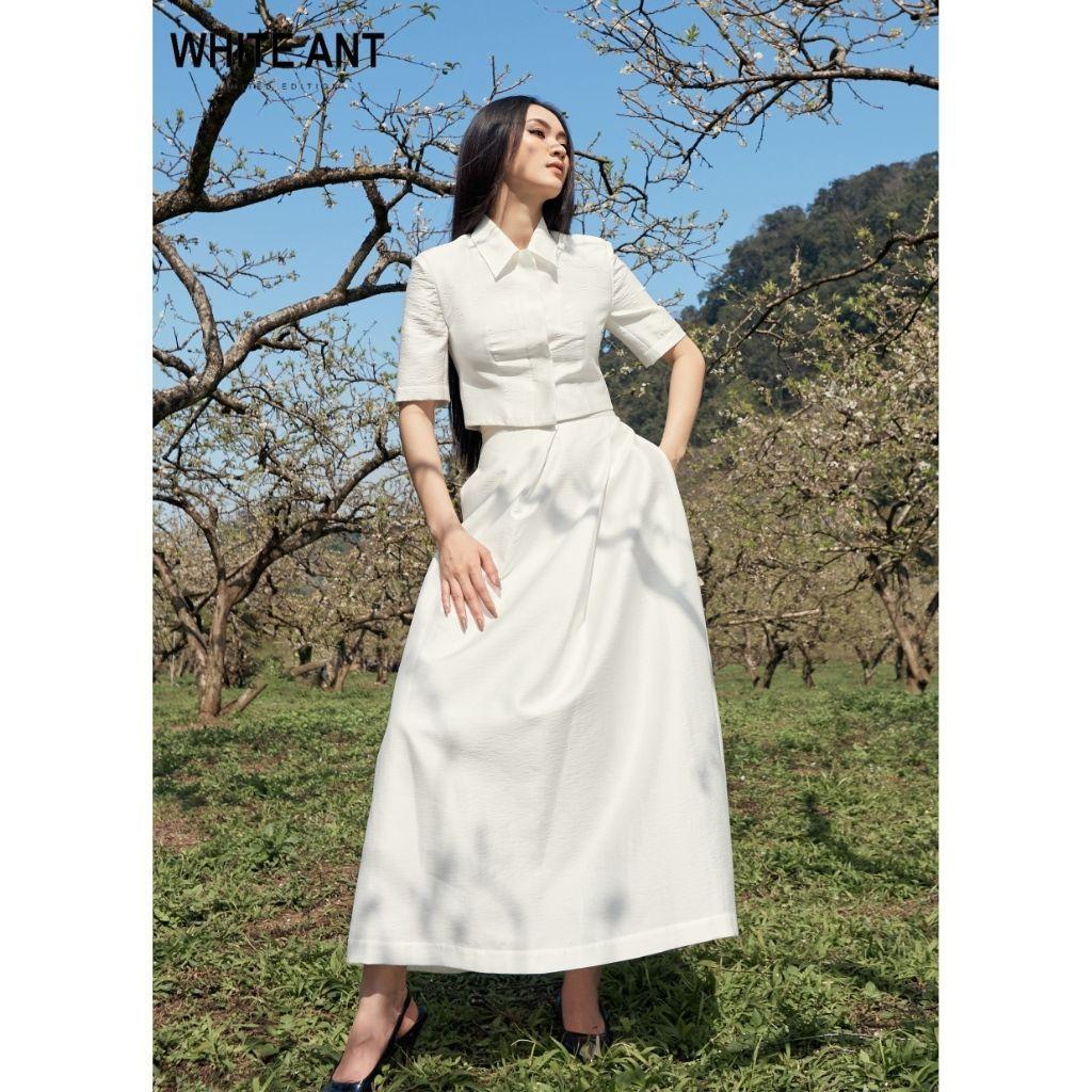 Chân Váy Xoè Dáng Dài Nữ WHITE ANT JOCASTA SKATER SKIRT Thiết Kế Xếp Ly Chéo Tôn Eo Thon Gọn 110100087