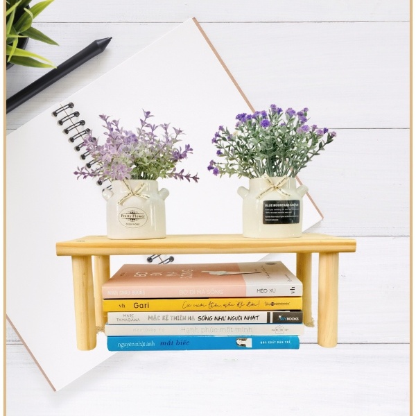 Ghế gỗ, Kệ gỗ, kệ trang trí đa năng vintage làm bằng gỗ thông tự nhiên