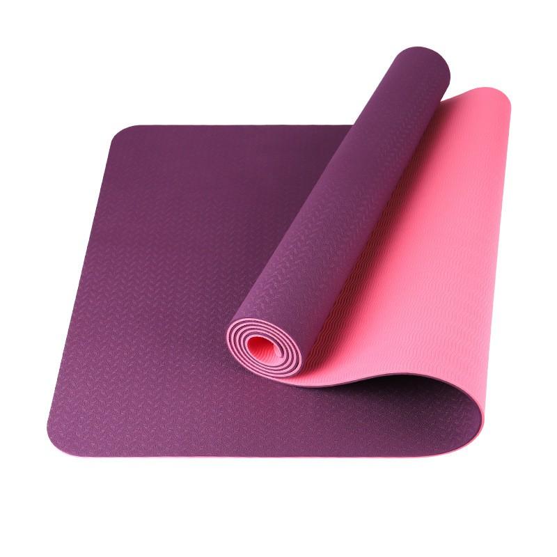 Thảm tập Yoga CHỐNG TRƯỢT 2 lớp cao su TPE cao cấp, miếng tập gym và thể dục tại nhà dày 6mm