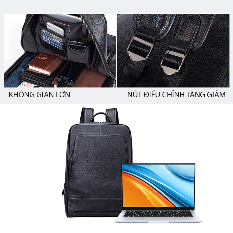 Balo nam DA BÒ THẬT, balo laptop phong cách mới – BEE GEE BLND9063A