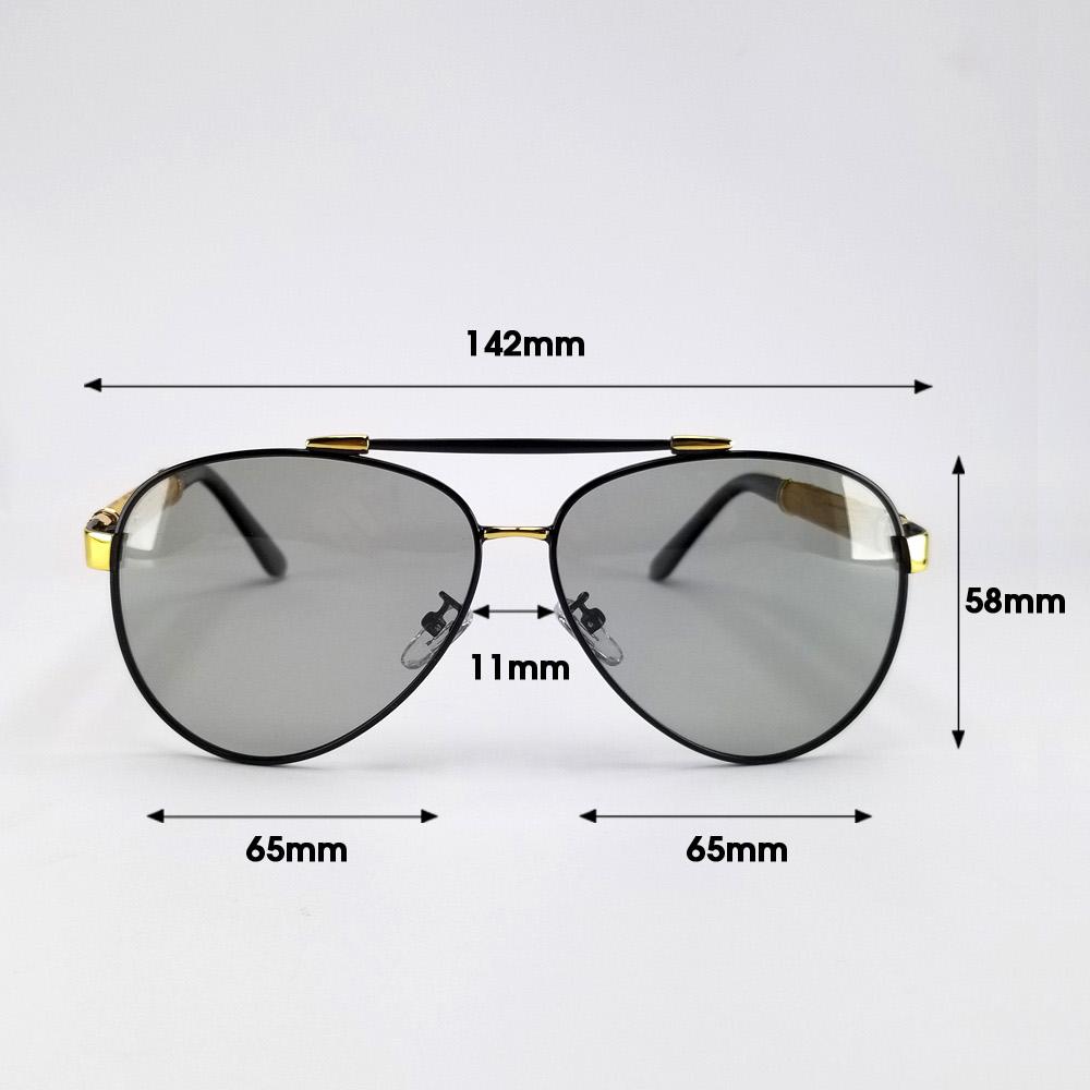 Mắt kính mát nam đổi màu dùng cả ngày và đêm Mã DKY8562DM, tròng Polarized phân cực không vỡ