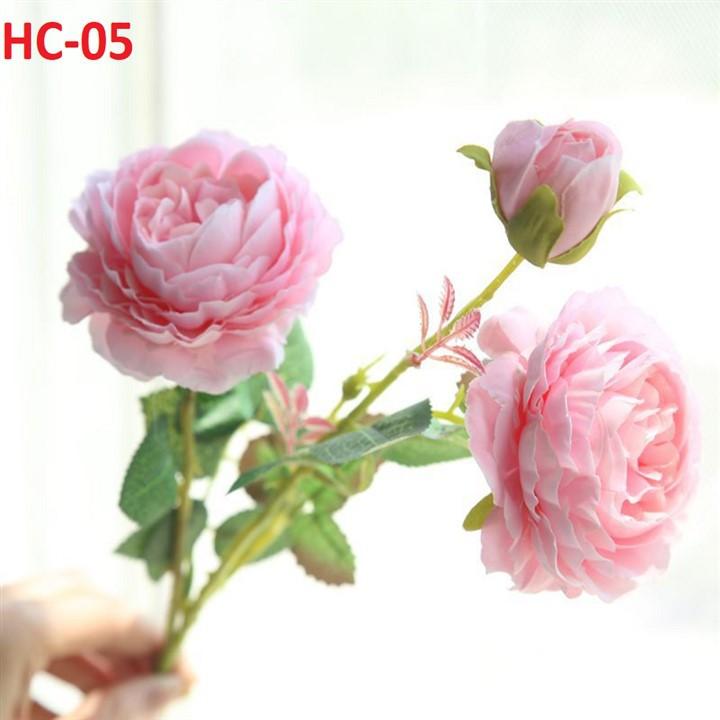 Hoa lụa cao cấp, cành mẫu đơn quý tộc Queen trang trí nội thất sang trọng MD-201