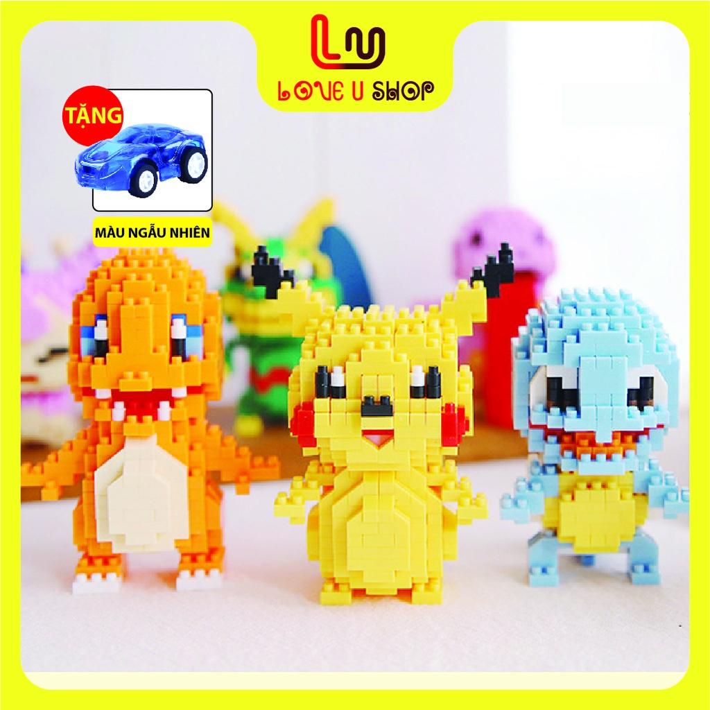 Ghép hình 3d, đồ chơi lắp ráp, xếp hình khủng long Hitokage, pikachu xịn
