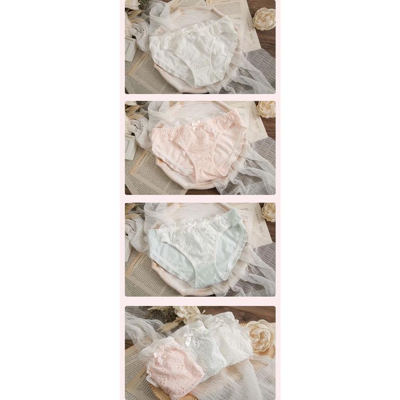 Quần Lót Nữ Cotton Hoa Đính Giả Ngọc Trai Xuất Đông Âu . Hàng Loại Đẹp.