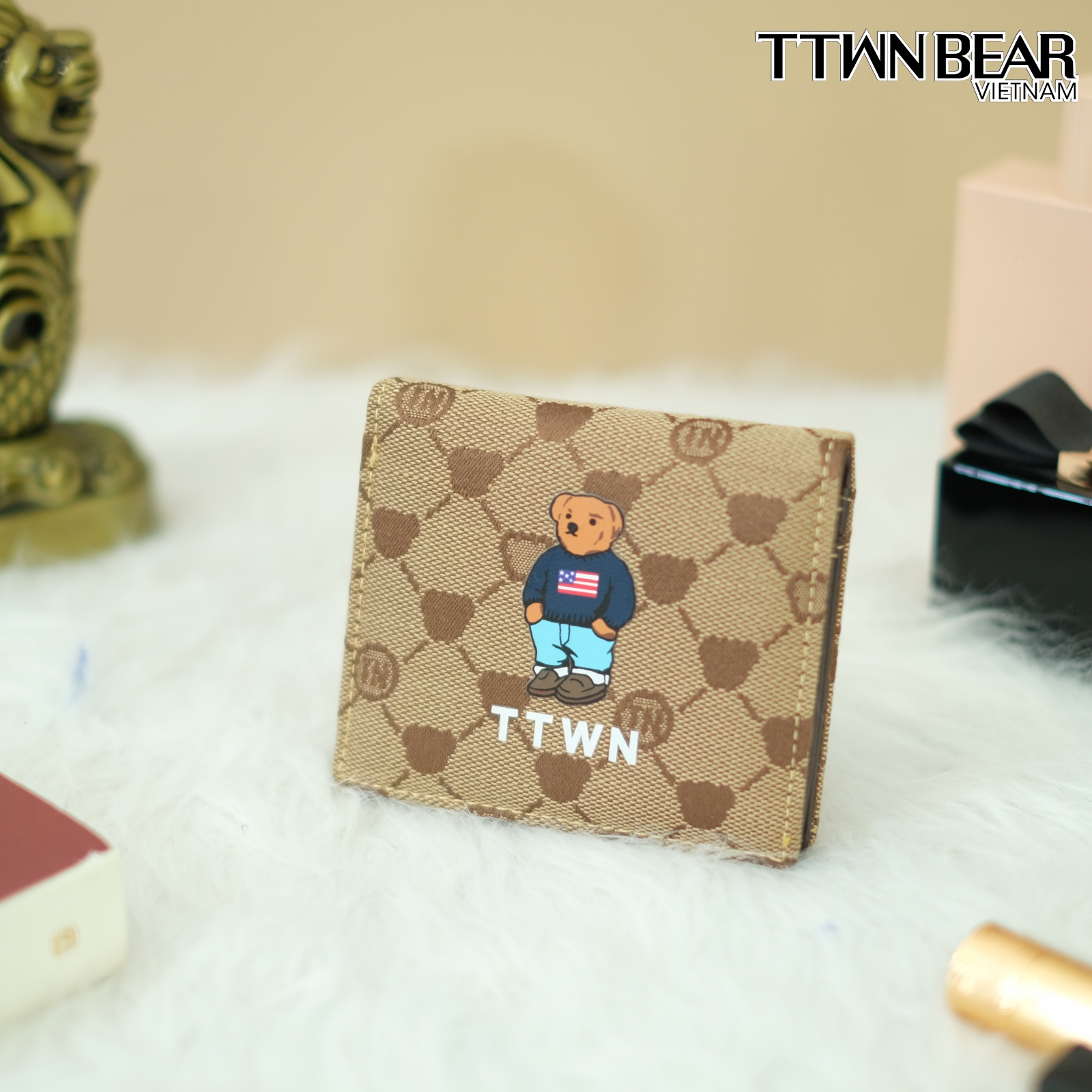 Ví câm tay TT2054 nhiều ngăn mini đựng thẻ TTWN BEAR chính hãng