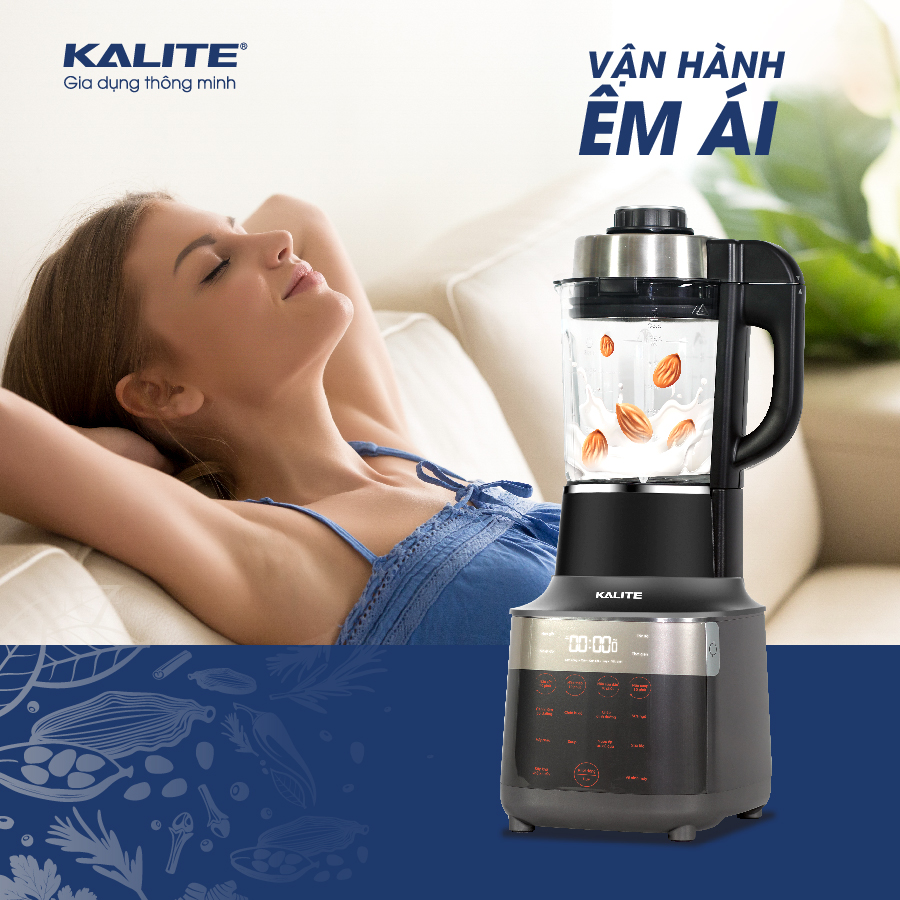 Máy Nấu Sữa Hạt, Máy Làm Sữa Hạt KALITE KL-950 Kiêm Xay Sinh Tố Đa Năng, Gồm 14 Chương Trình Cài Sẵn Dung Tích 1.7 Lít Công Suất 2700 W - Hàng Chính Hãng