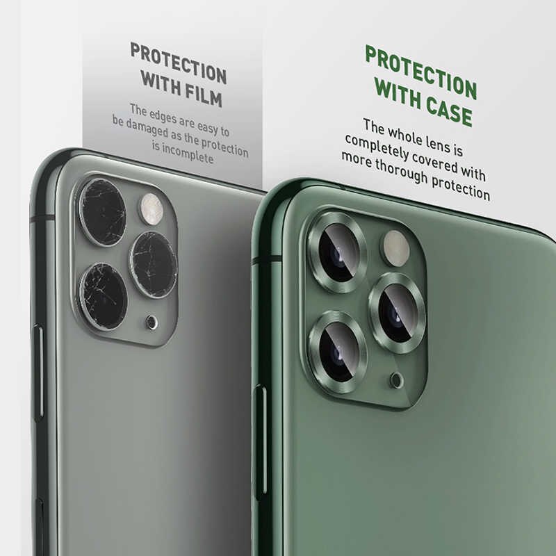 Đỏ - Bộ ốp viền kim loại tích hợp cường lực chống trầy Camera cho iPhone 11 hiệu Baseus Alloy Protection Ring Lens Film (độ cứng 9H, chống trầy, chống chụi &amp; vân tay, bảo vệ toàn diện, mỏng 0.4mm) - Hàng nhập khẩu