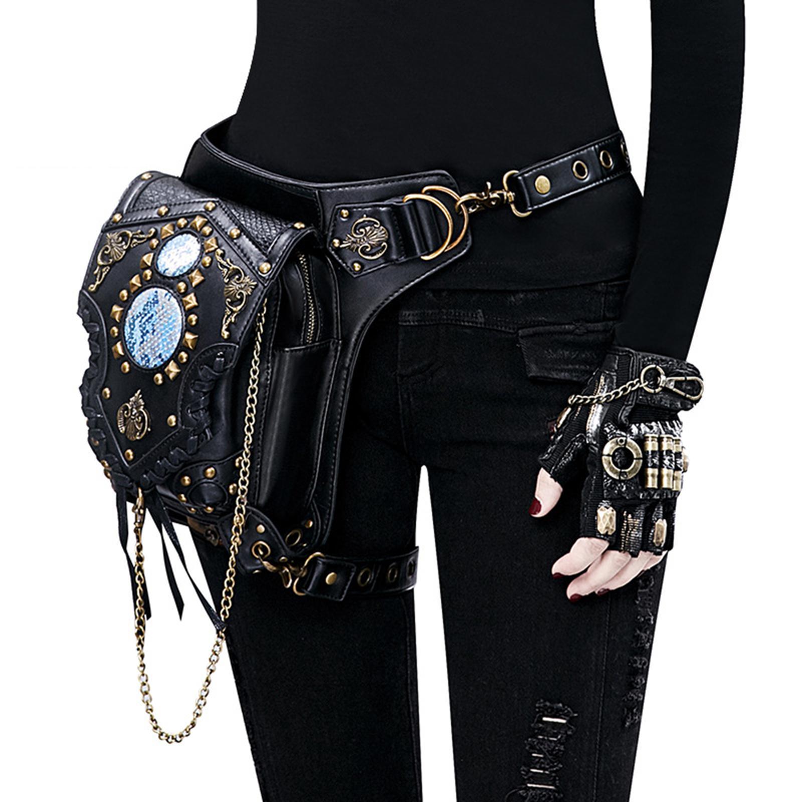 Crossbody Bags Steampunk Waist Bag Fanny Pack Adjustable Strap Women Men Fashion Waist Thigh Bag for Commuting Outdoor Camping