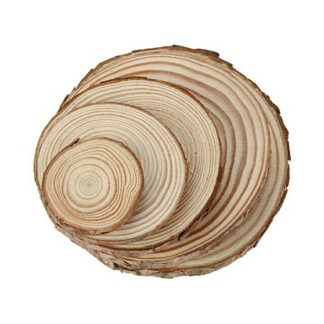 Miếng gỗ tròn trang trí 9-11cm