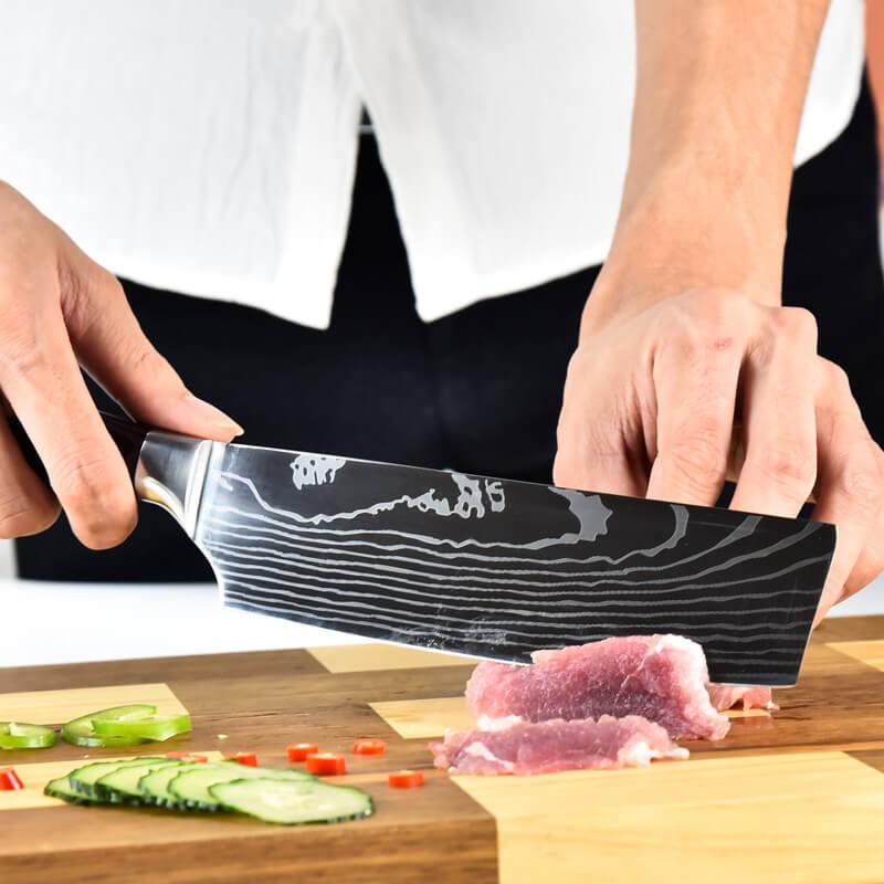 DAO - DAO BẾP NHẬT BẢN USUBA THÉP DAMASCUS MÃ A9 DT125 nt topcoomshop vn