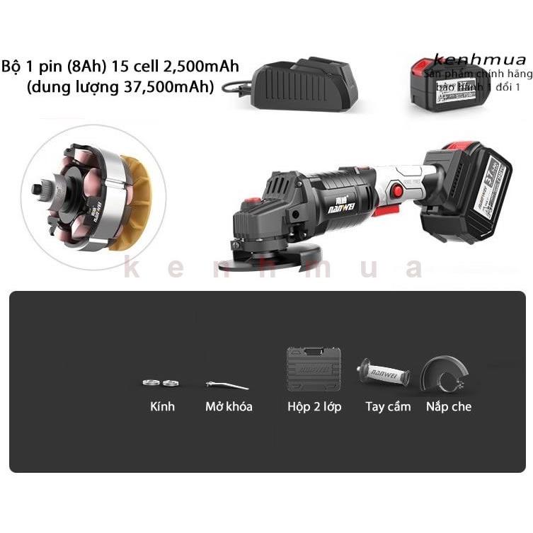 Máy mài góc máy cắt 1T không chổi than dùng pin 8Ah 798TV Nanwei