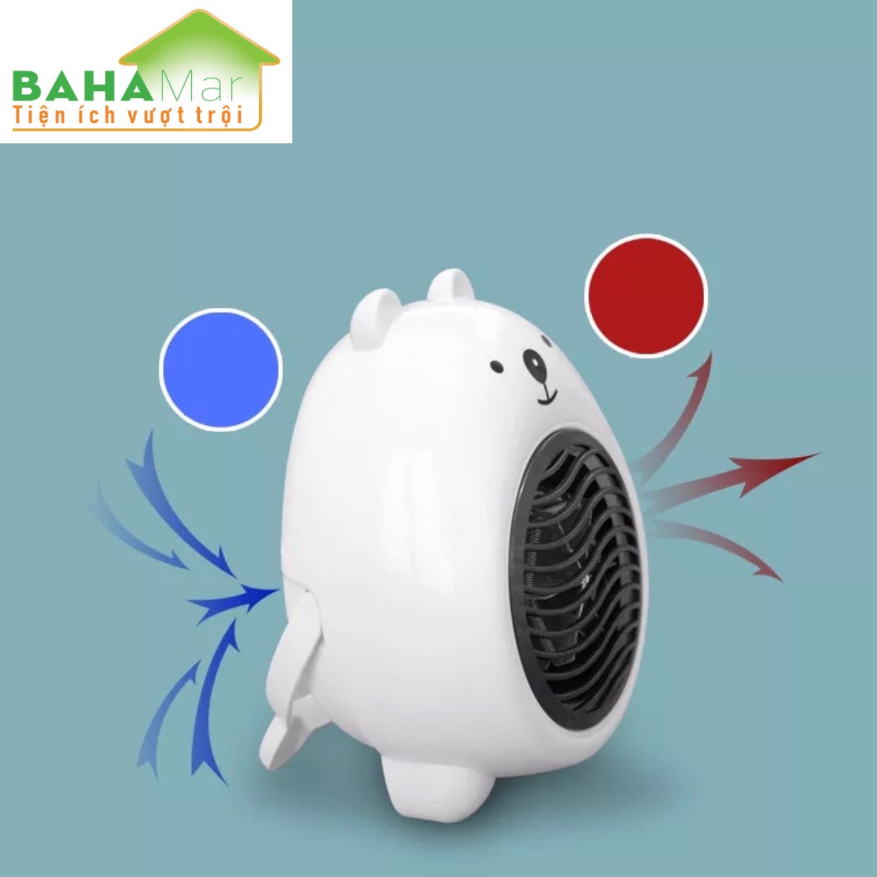 QUẠT SƯỞI ĐIỆN MINI HÌNH GẤU "BAHAMAR" tạo gió ấm thích hợp để phòng ngủ, bàn làm việc . Gió ấm không khô thích hợp cả với các em bé